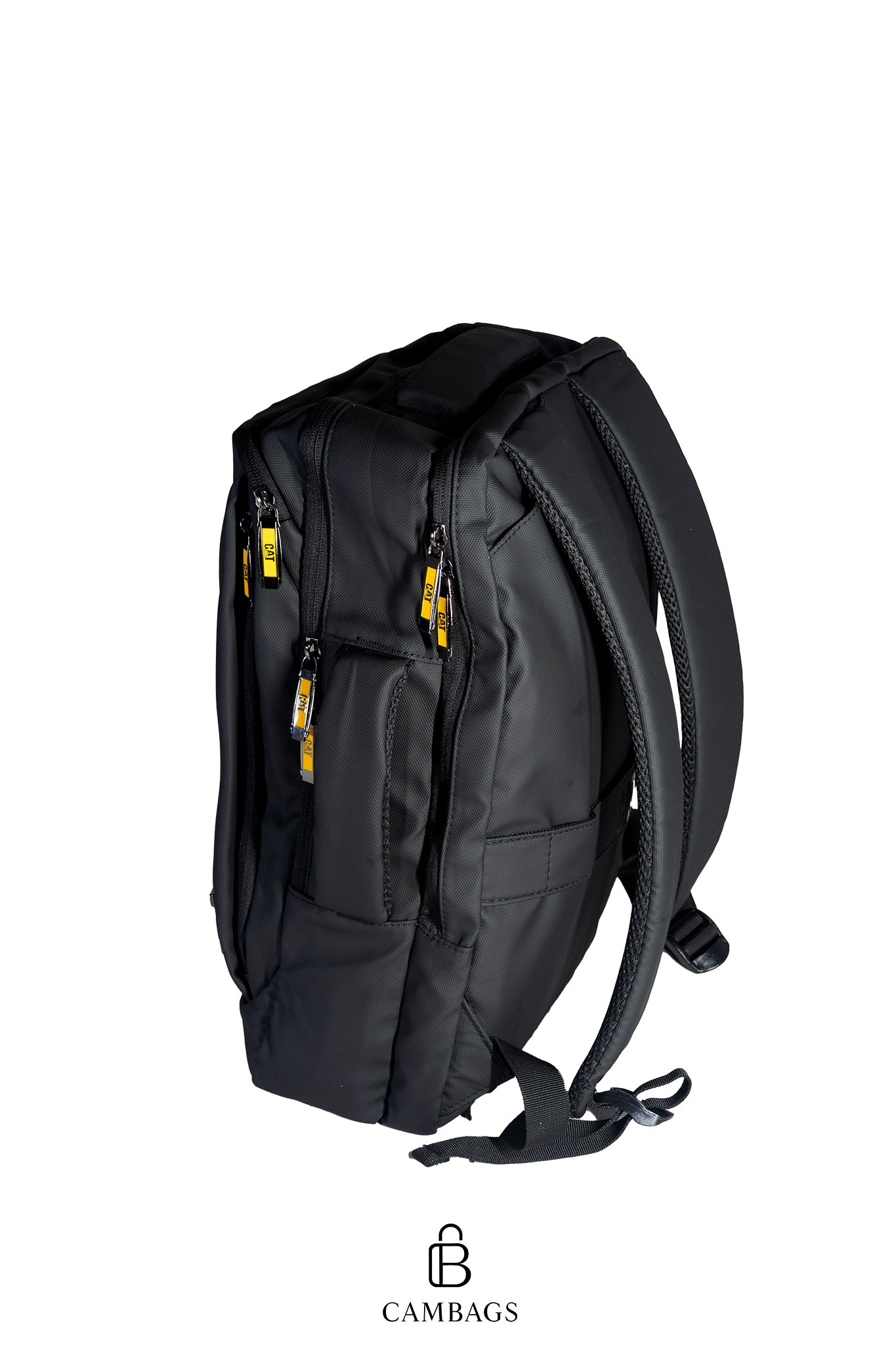 Morral CAT Negro con Cierre USB – Resistente y Funcional para Trabajo y Estudio