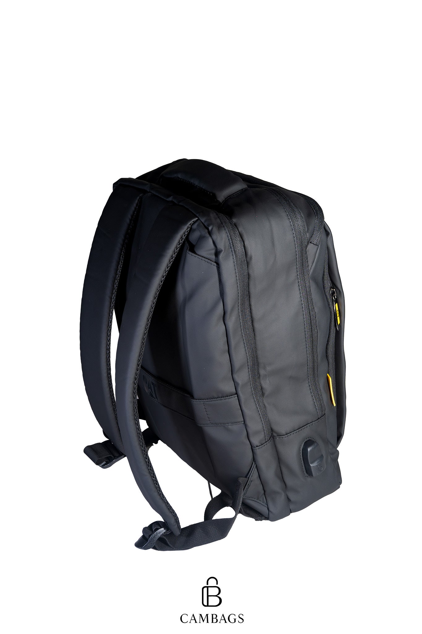 Morral CAT Negro con Cierre USB – Resistente y Funcional para Trabajo y Estudio