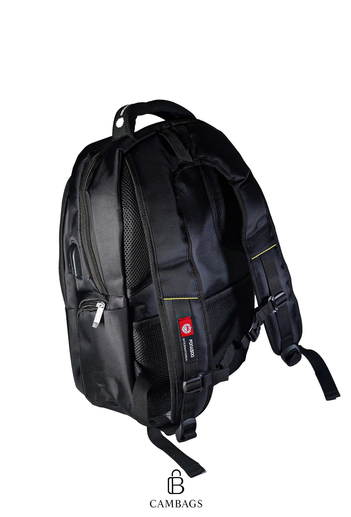 Morral Ponasoo Negro con Puerto USB y Salida AUX – Práctico y Resistente
