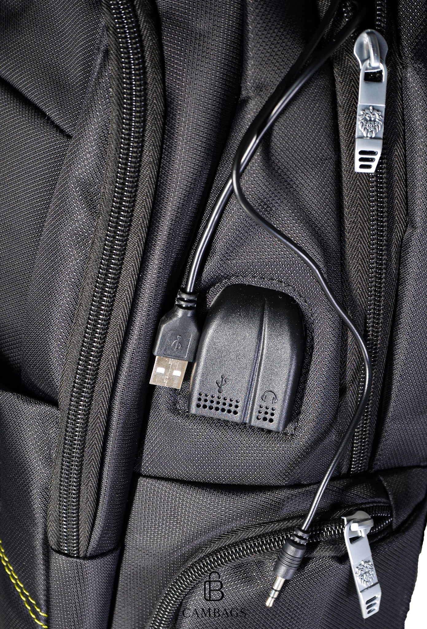 Morral Ponasoo Negro con Puerto USB y Salida AUX – Práctico y Resistente