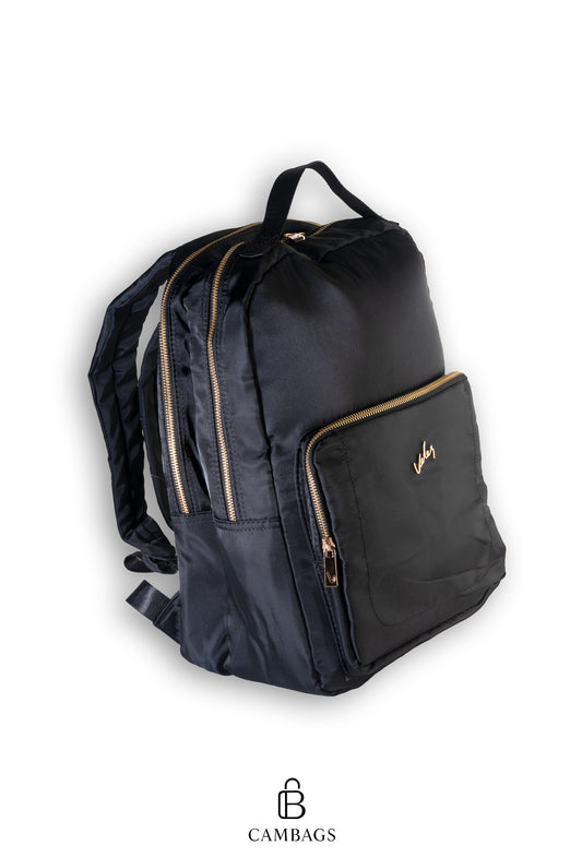 Morral Negro Vélez con Cierres Dorados – Elegante y Urbano